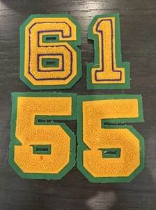 Vtg Chenille Letterman Patch Number 1, 6, 9, 5 Green Purple Gold (Choose 1) - Picture 1 of 4