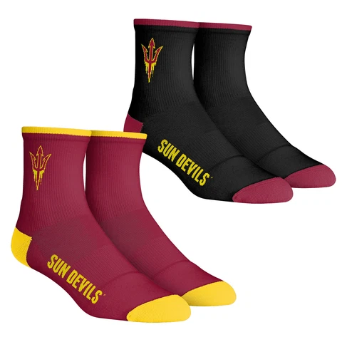 Men's Rock Em Socks Arizona State Sun Devils Core Team 2-Pack Quarter Length Cover