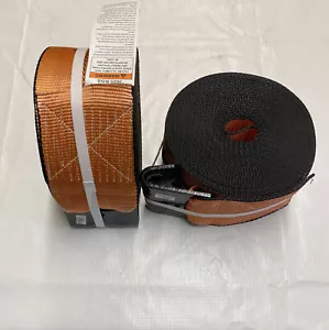 2-Kinedyne 4” x 30’ Winch Straps w/Flat Hook 4830D3 WWL 6,670LBS New, Free Ship - Picture 1 of 5
