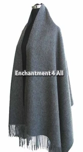 New Large 28"X80" 100% Pure 4-Ply Cashmere Scarf Shawl Wrap, Soft Warm, Gray - Picture 1 of 3