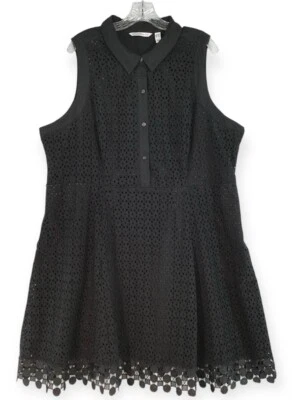 IsaacMizrahLive! Платье женское 24W черный отверстие на подкладке вышитый кромки - Изображение 1 из 4