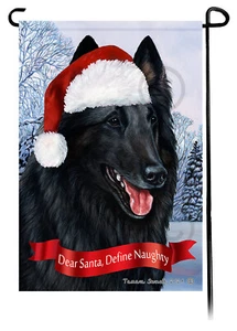 Querido Santa, Define Bandera de Jardín Travieso - Perro Pastor Belga 2 016A - Imagen 1 de 1