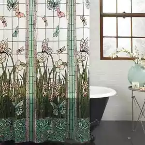 Blume Libelle Wasserdicht Badezimmer Stoff Dusche Vorhang Badvorhang 36X78Inc - Bild 1 von 3