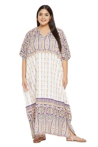 Plus Size Maxi Caftan Dress Kimono Boho Women Kaftan Beach Cover Up Long Gown - Picture 1 of 8