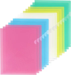 15 Pack Clear Plastic Folders Sleeves Document Project Pockets for Letter Size - Picture 1 of 8