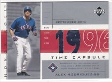 2002 Upper Deck Honor Roll Time Capsule Alex Rodriguez Game Worn Jersey Card