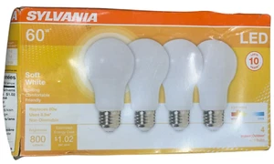 SYLVANIA LED A19 Light Bulb, 60W Equivalent Efficient 8.5W Medium Soft White - Picture 1 of 2