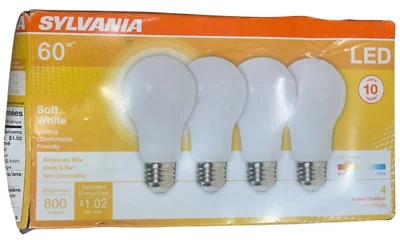 SYLVANIA LED A19 Light Bulb, 60W Equivalent Efficient 8.5W Medium Soft White - Image 1 of 2