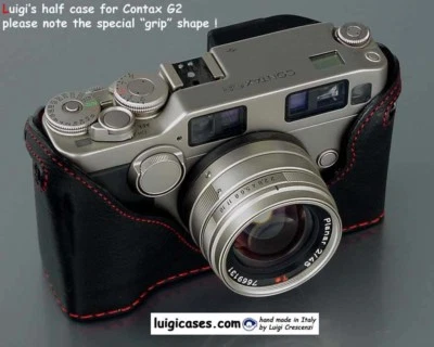 LUIGI HALF CASE for ZEISS CONTAX G2+UPS,MAKE COLOR CHOICE, OPTIONAL DELUXE STRAP - Image 1 of 4