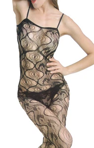 Prestige Biatta Women's Black Sexy Fishnet Sleeveless Bodystoking One Size - Picture 1 of 2