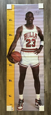 1987 Vintage Michael Jordan Life Size Measure Up Poster in The Wrapper 7' x 29.5 - Image 1 of 4
