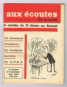 *** Aux écoutes du monde *** n° 1877 (08/07/1960) Consignes secrètes du G.P.R.A. - Picture 1 of 2