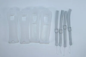 NINTENDO WII CONTROLLER REMOTE SILICONE COVER WRIST STRAP BUNDLES  2 PACK 4 PACK - Picture 1 of 13