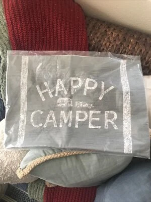 全新 Pottery Barn Airstream 'Happy Camper' 腰枕套 露营 灰色 — 第 1/4 张图片
