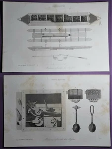 GRAVURE - ANTIQUE PRINT Marine Machines infernales des Anglais 1837 - Picture 1 of 3