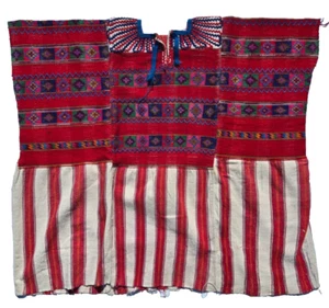 Vintage 1970s Huipil from Todos Santos Guatemala - Collectors Piece - 29" x 32" - Picture 1 of 9