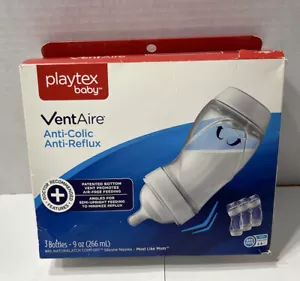 Playtex Baby VentAire Anti-Colic Anti-Reflux 9 oz Bottles BPA Free Lot Of 3 - Picture 1 of 8
