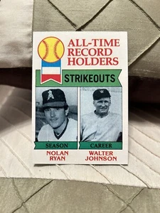 1979 Topps All-Time Record Holders Strikeouts #417 Nolan Ryan Walter Johnson - Bild 1 von 4