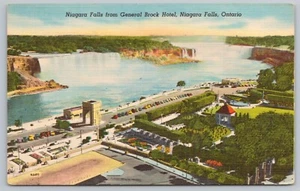 Luftaufnahme der Niagarafälle General Brock Hotel Ontario Kanada Leinen Postkarte - Bild 1 von 2
