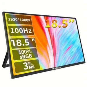 HGFRTEE 18.5” Portable Monitor 100Hz 100% sRGB ADS-IPS HDR VESA USB-C HDMI 1080P - Picture 1 of 5