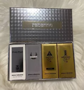 New Sealed Paco Rabanne Miniature Perfume 1 Million & Phantom & Invictus 5mlx4 - Picture 1 of 2