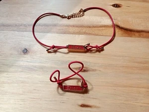 D'IOR RASTA CHOKER ENAMELED GOLD ID PLAQUE NECKLACE & MATCHING BRACELET - Picture 1 of 5