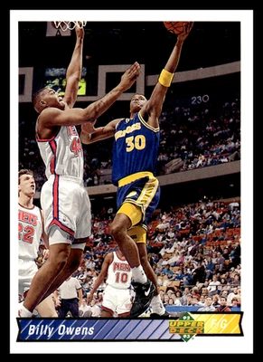 Billy Owens #229 1992 Upper Deck Golden State Warriors NBA Baloncesto Foto 1 de 2