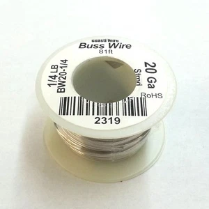 BW20-1/4, 20 Gauge Tinned Copper Bus Wire, 1/4 Pound Roll (81' Approx.) 20AWG - Picture 1 of 1