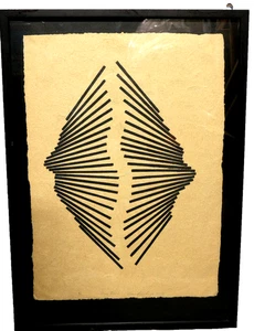 Hausmischung Relief Kollagraph Tinte auf Ölbasis auf Yucatan Papier (Hunn) gerahmt - Bild 1 von 8