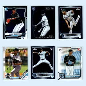 Edward Cabrera Rookie Lot 6 Baseball Cards 2021 Miami Marlins Set Collection MLB - Picture 1 of 8