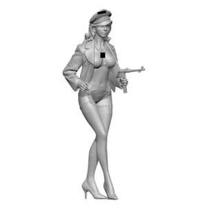 1/35 Resin Model Kit German Officer Beautiful Girl WW2 Fantasy Pin Up Unpainted - Picture 1 of 4