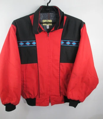 Chaqueta De Colección PFI Western Wear Para Hombres XL Roja Negra Bombardero Azteca Manta Forrada EE. UU. Foto 1 de 4