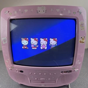Hello Kitty Pink 13" Stereo Röhrenfernseher Vintage KT2313 Retro Gaming OHNE FERNBEDIENUNG - LESEN - Bild 1 von 19