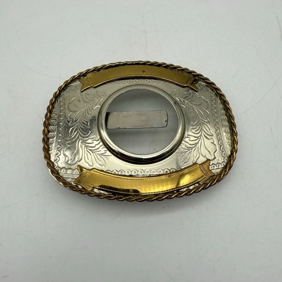 Vintage German Nickel Silver Belt Buckle Cowboy Western - Image 1 of 4