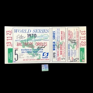Baltimore Orioles signed Canvas Ticket Poster 14x31 Autogramm COA HOLO - Bild 1 von 12