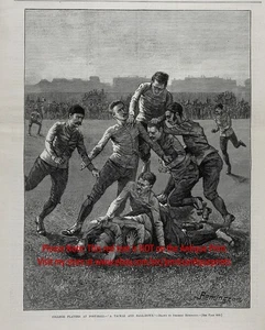 Frederic Remington American College Football, Large 1880s Antique Print - Picture 1 of 5