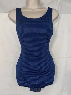 Vintage Sears Sea Swimsuit Womens Sz 12 One Piece Navy USA Made Retro Pin-up - Image 1 of 4