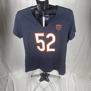 NFL Team Apparel Chicago Bears #52 Kahlil Mack Blue V-Neck Tee Women’s Large - Picture 1 of 3