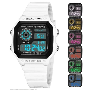 Men's Sport Digital Watch Waterproof Alarm Date LED Luminous Chrono Wrist Watch - Foto 1 di 17