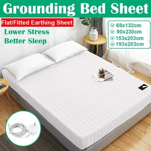 Bed Earthing Flat Fitted Sheet EU Plug Grounding Connection Cord Conductive Mat - Bild 1 von 28