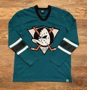 Anaheim Ducks NHL Ice Hockey Long Sleeved Jersey Cotton Shirt Mens Medium - Picture 1 of 6