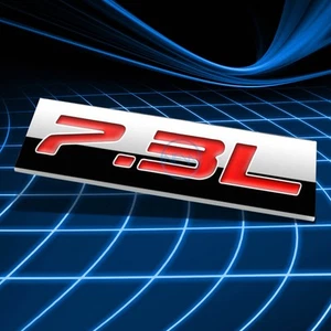 METAL 3D EMBLEM DECAL LOGO TRIM BADGE STICKER POLISHED CHROME RED 7.3L 7.3 L - Bild 1 von 3