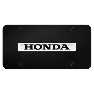 Licensed Black License Plate w/Chrome Name for Honda - AUGD1766 - Bild 1 von 2
