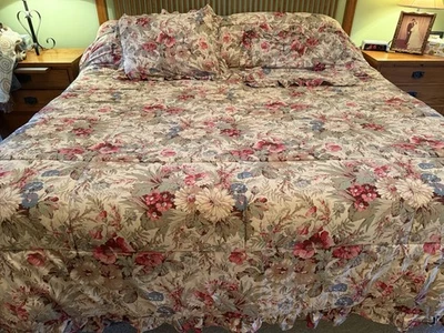 Ralph Lauren JARDÍN COSTERO Reversible Floral Completo Queen Edredón 2 Almohadas Falsas Foto 1 de 4