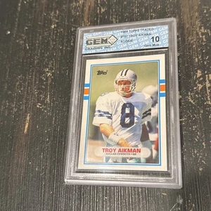 1989 Troy Aikman Topps Traded #70T Gem Mint 10 RC Rookie Falcons 49ers Cowboys - Foto 1 di 2