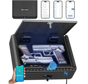 Caja fuerte para pistola-pistola biométrica segura 4 vías acceso rápido, huella digital/completa - Imagen 1 de 10
