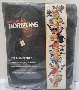 De Colección Monarch Horizons El Alimentador de Pájaros Tweed Punto Largo Kit 8"x36" Artesanía Nuevo de Lote Antiguo - Imagen 1 de 14