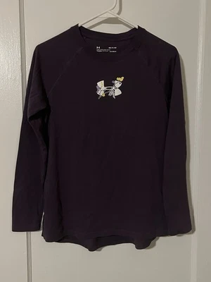 ~~UNDER ARMOUR~~LADIES PURPLE LONG SLEEVE LOOSE HEAT GEAR SHIRT-- SIZE S - Image 1 of 4