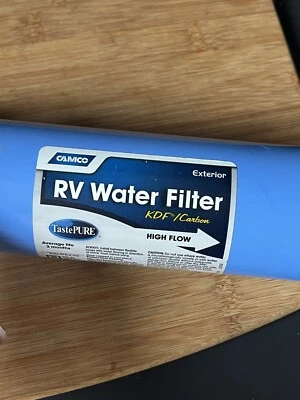 New Camco Taste PURE KDF Carbon High Flow RV Water Filter 40045 Exterior - Image 1 of 3