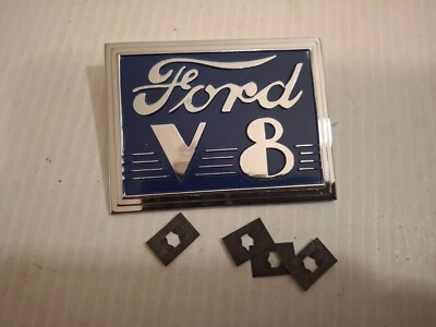 1940 Ford Deluxe Deck lid Emblem, Blue, 01A-7043370-A - Image 1 of 2